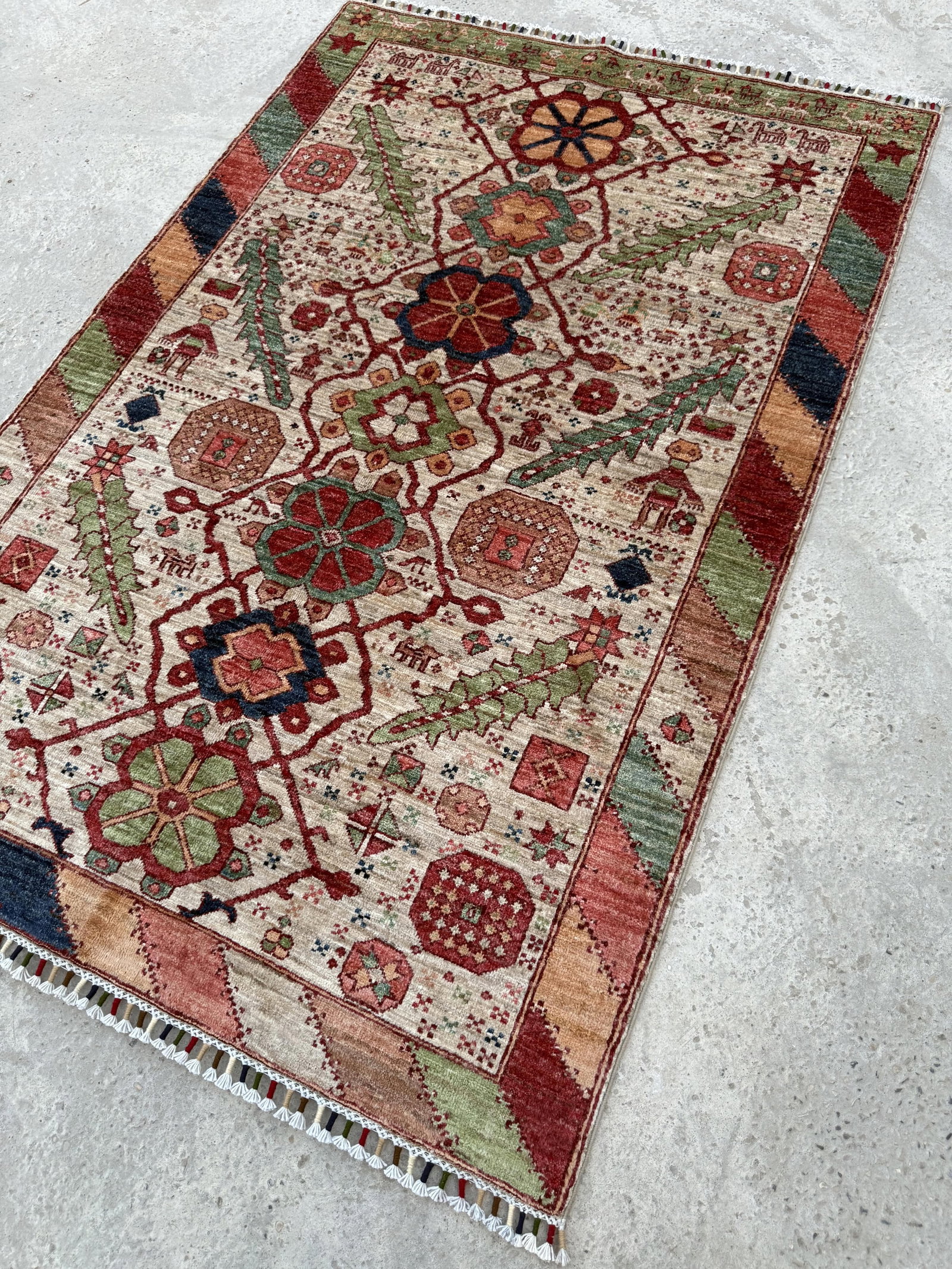 Ivory Mamluk Design Area Rug, 03'11 X 05'11 - 5