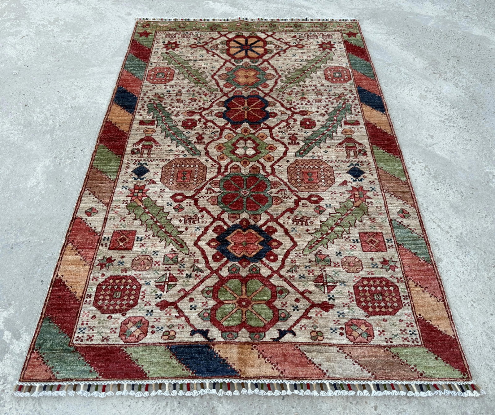 Ivory Mamluk Design Area Rug, 03'11 X 05'11 - 6