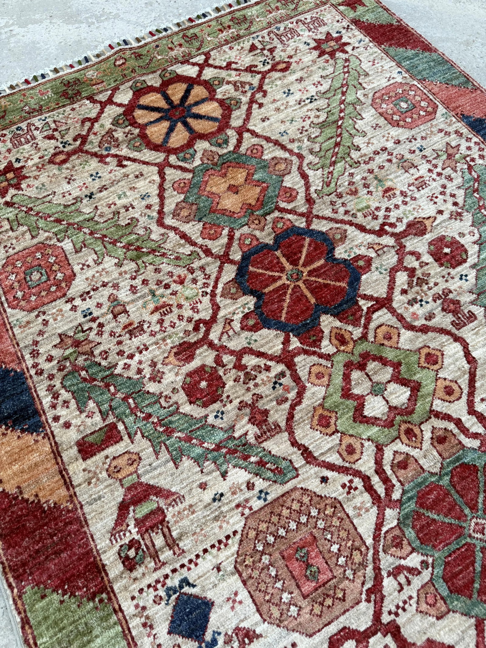 Ivory Mamluk Design Area Rug, 03'11 X 05'11 - 9