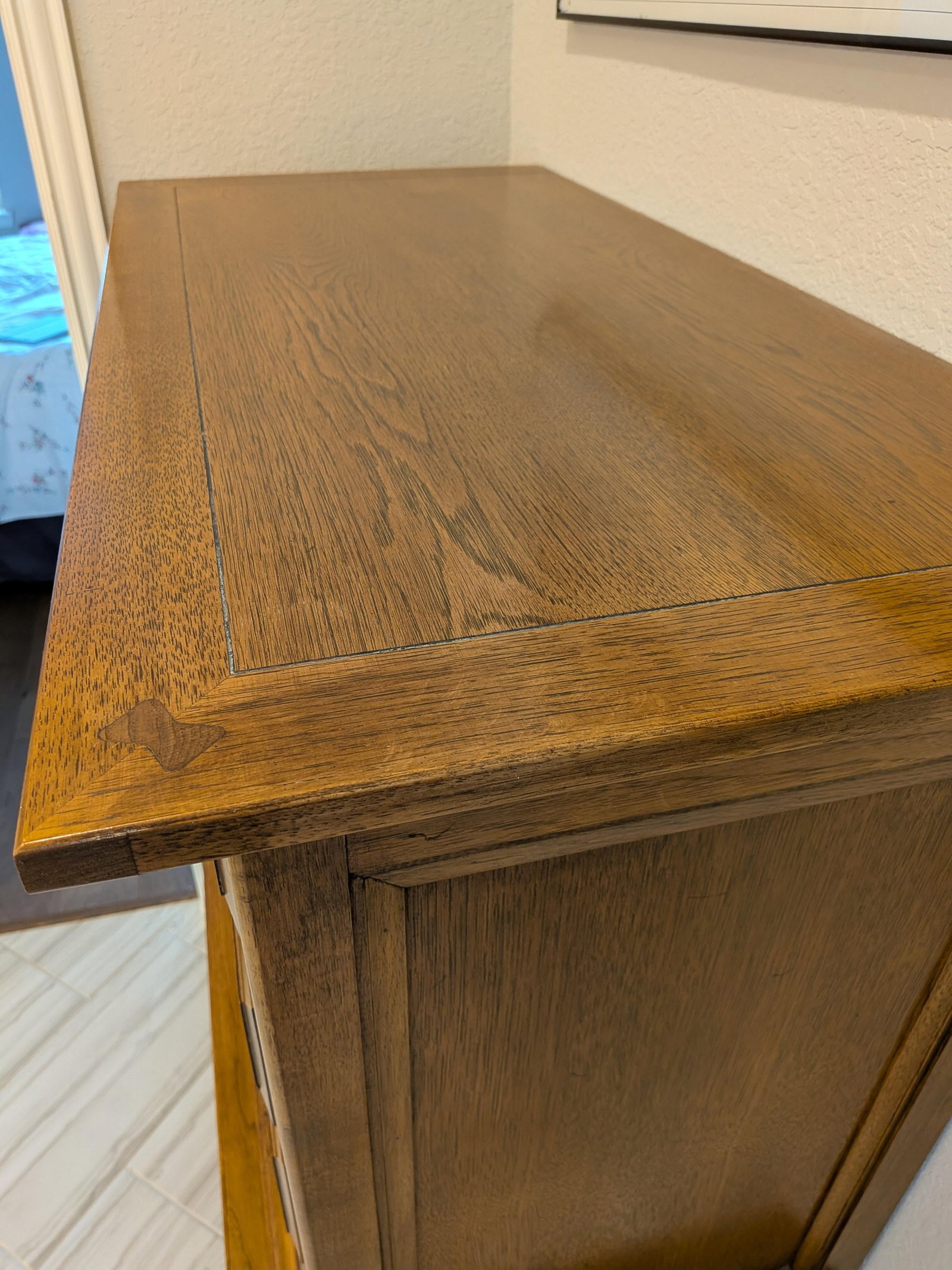Thomasville Solid Oak Early American Style Chest-on-Chest Tallboy Dresser Vintage 1960 - 2
