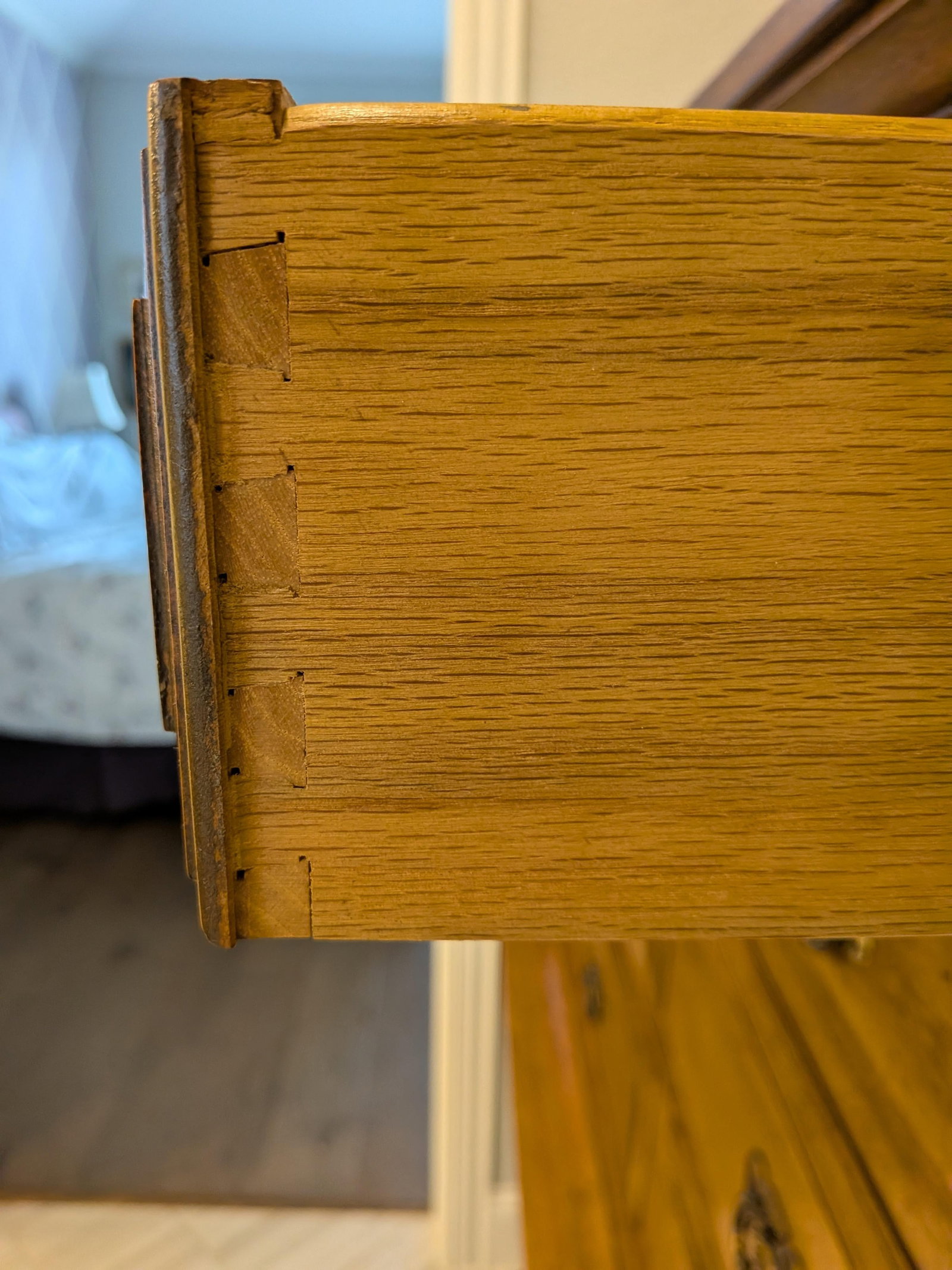 Thomasville Solid Oak Early American Style Chest-on-Chest Tallboy Dresser Vintage 1960 - 3