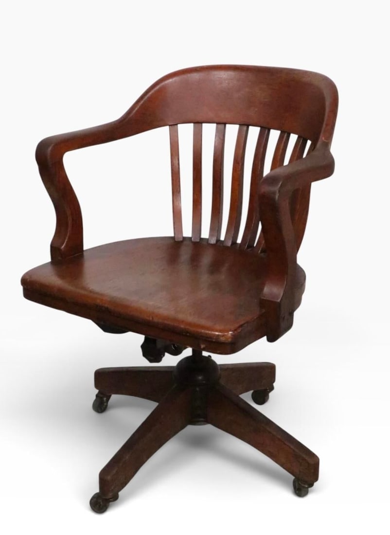 Antique Bank of England Jury Style Swivel Tilt Desk Chair - 2