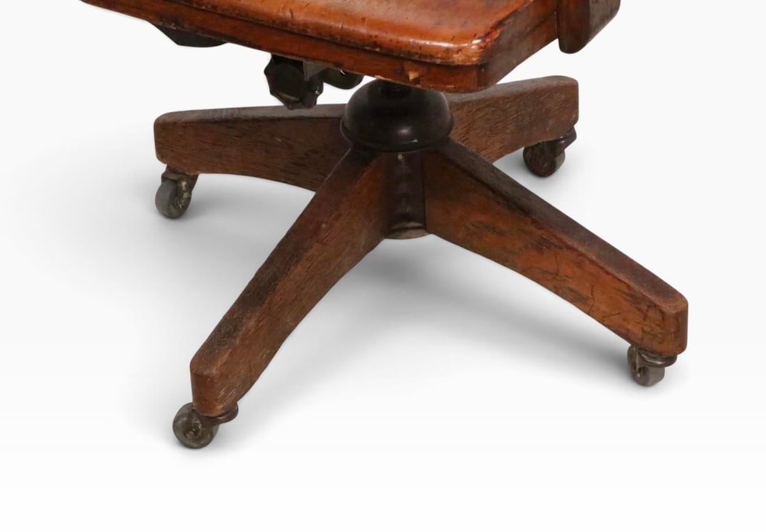 Antique Bank of England Jury Style Swivel Tilt Desk Chair - 7