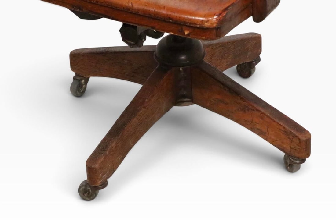 Antique Bank of England Jury Style Swivel Tilt Desk Chair - 8