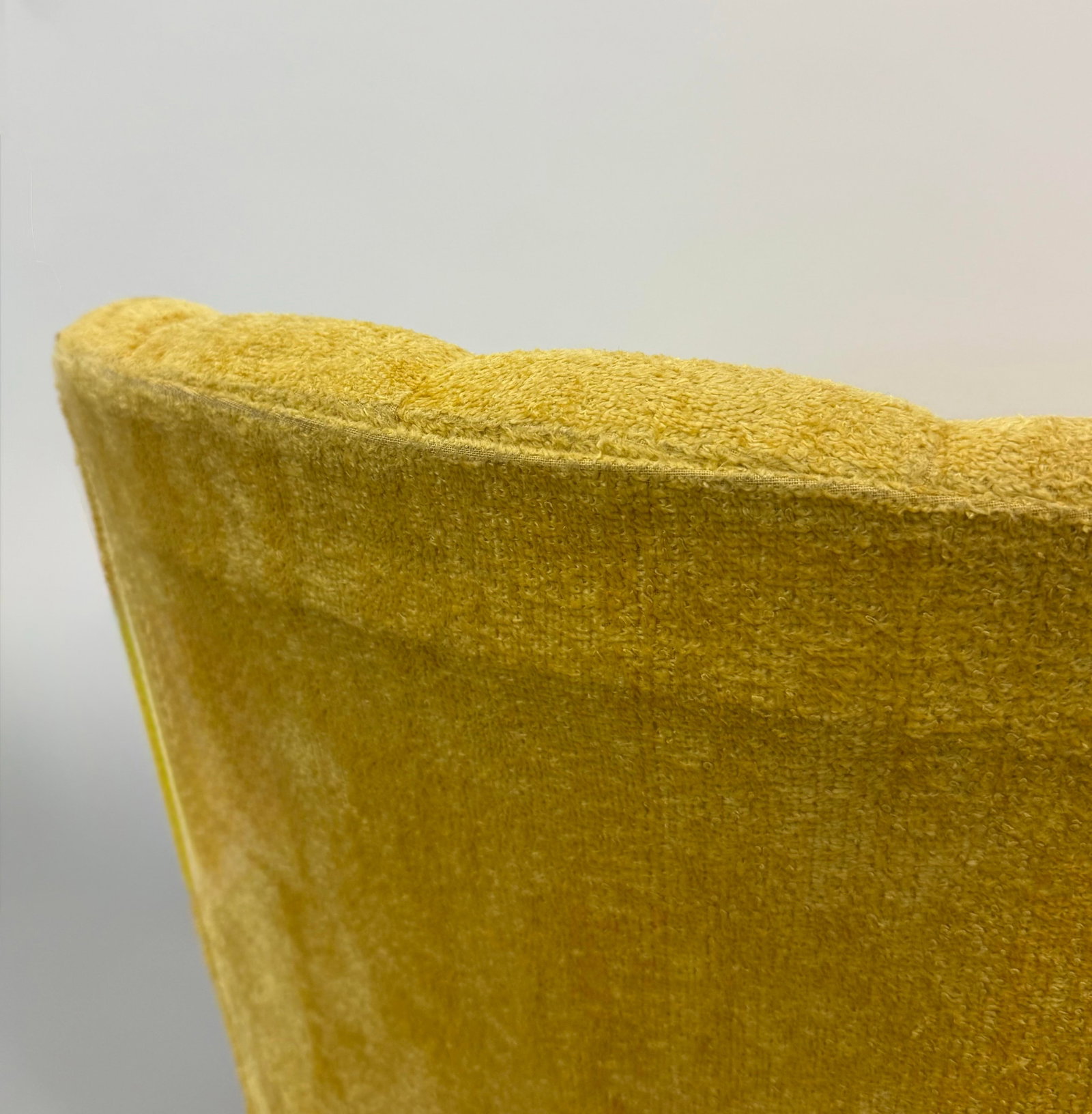 Vintage Cane & Tufted Velvet Barrel Chairs - Pair - 5