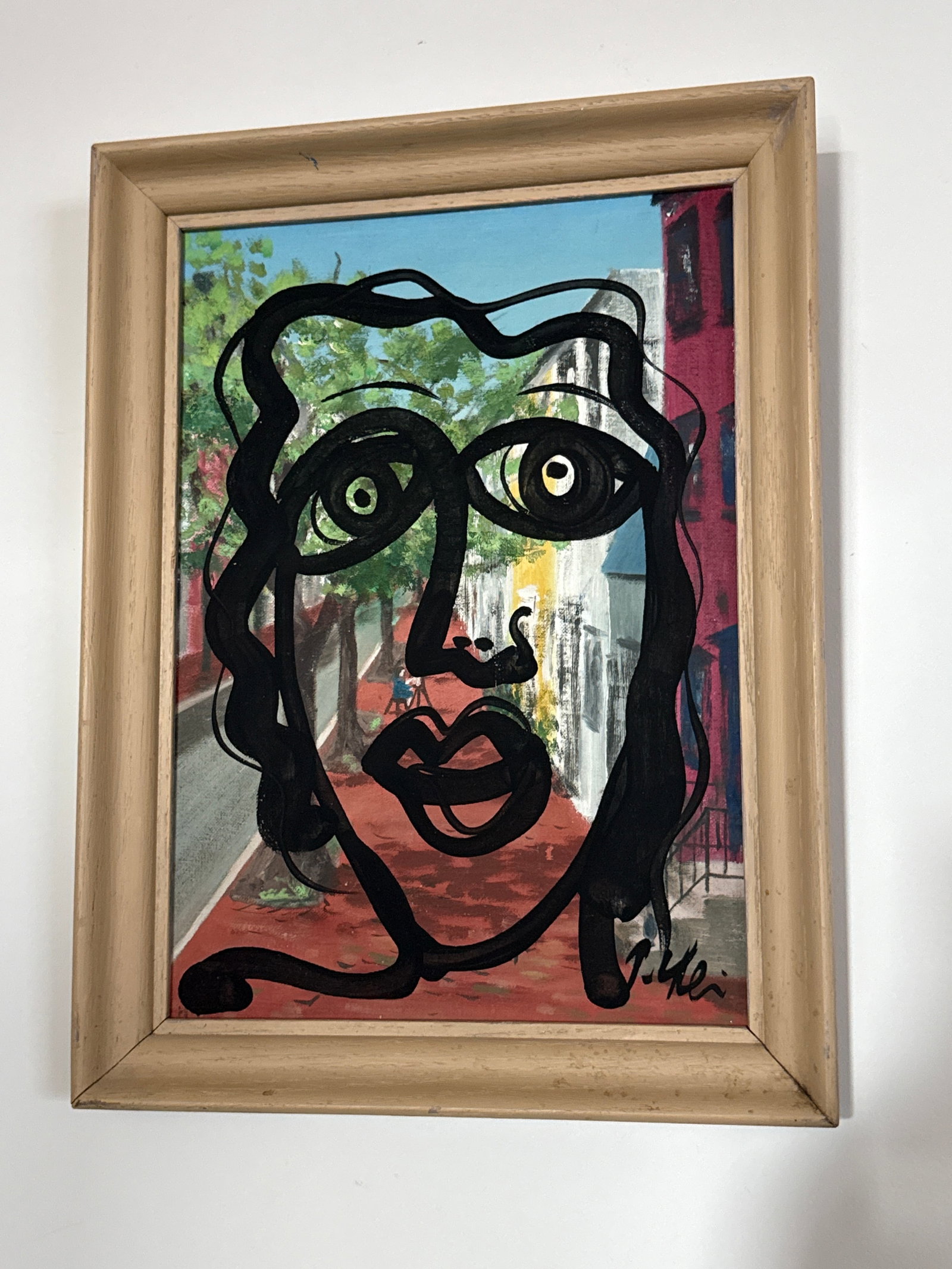1970s Peter Keil Portrait Painting Abstract Street Scene - 2