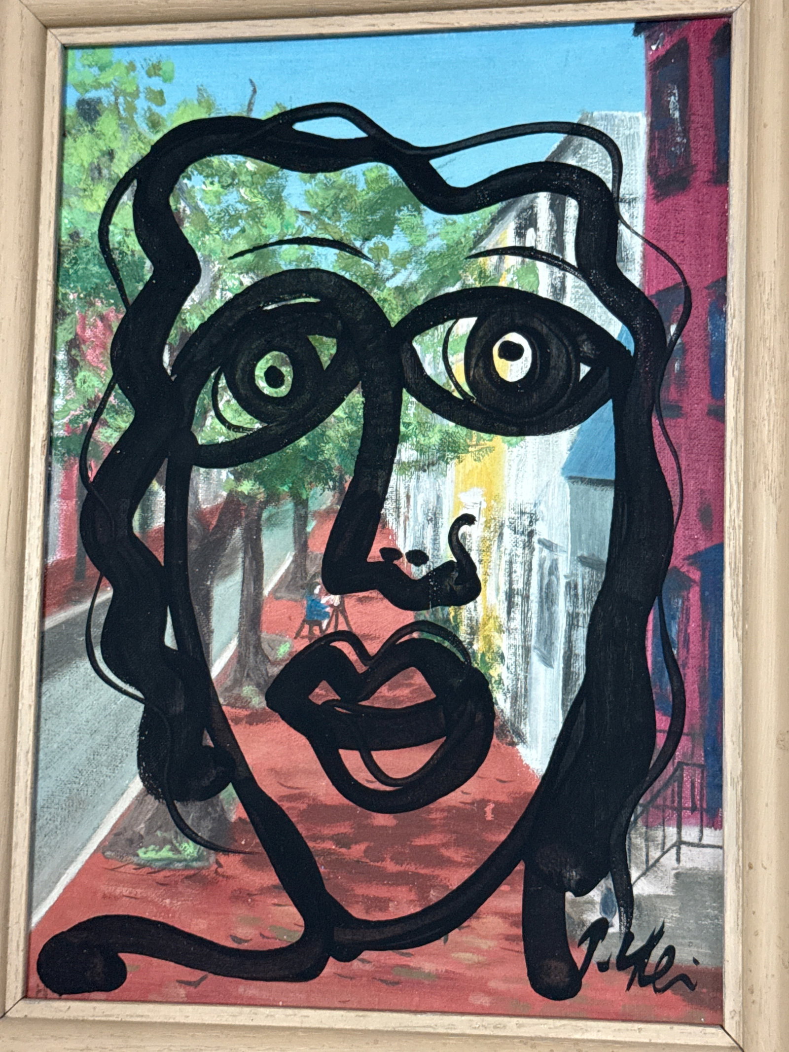 1970s Peter Keil Portrait Painting Abstract Street Scene - 3