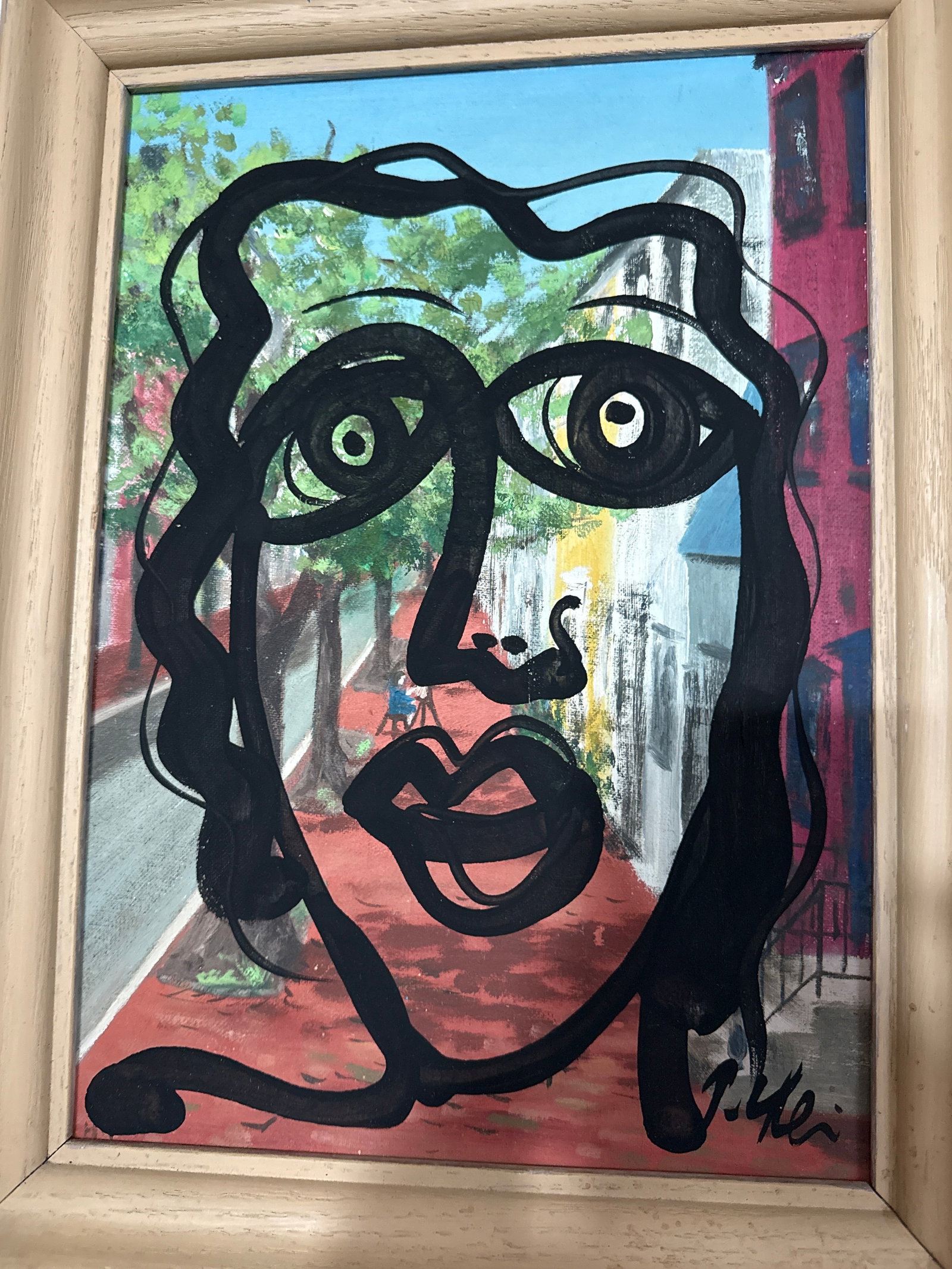 1970s Peter Keil Portrait Painting Abstract Street Scene - 5