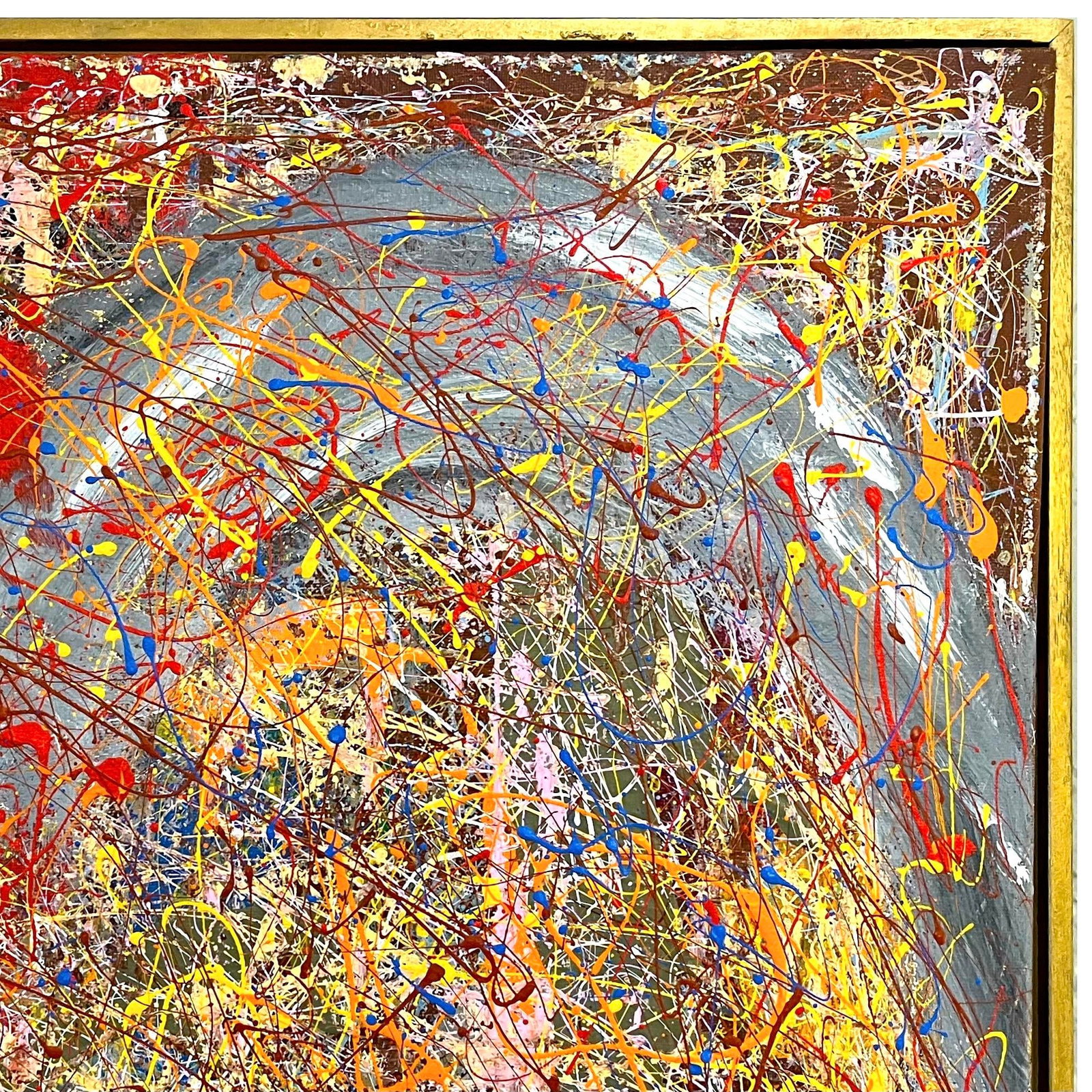 High Impact Modern Abstract Drip Painting - Framed - Signed - 3
