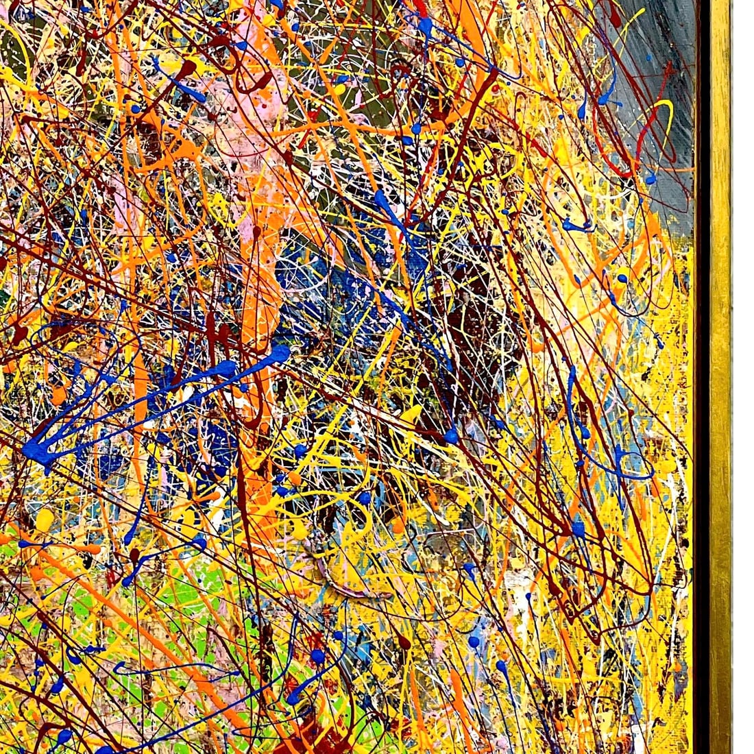 High Impact Modern Abstract Drip Painting - Framed - Signed - 4