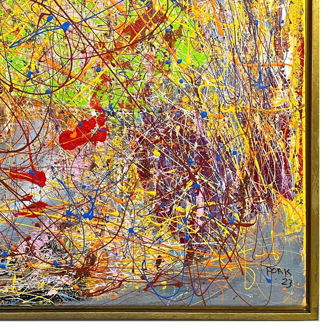 High Impact Modern Abstract Drip Painting - Framed - Signed - 5