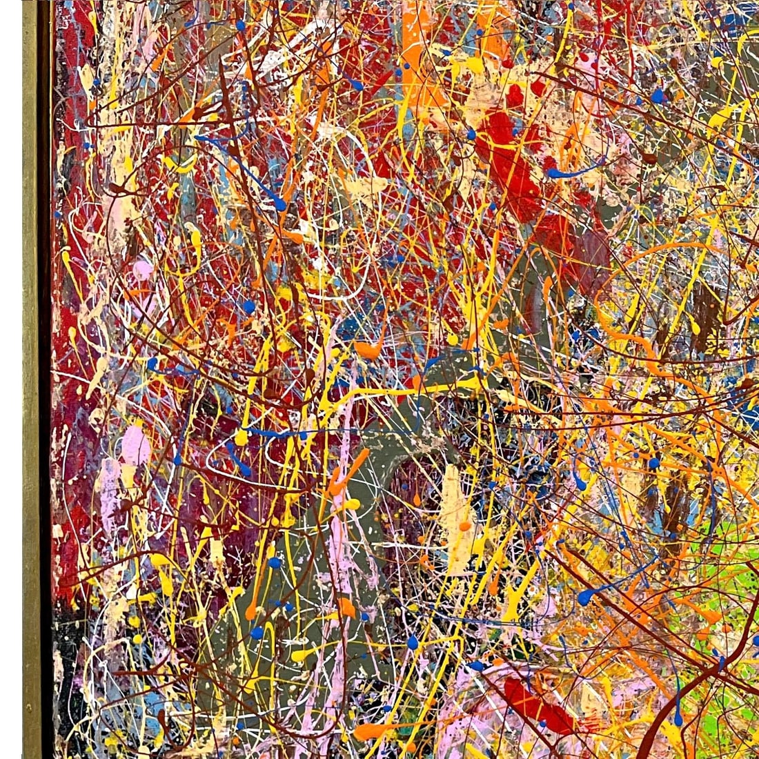 High Impact Modern Abstract Drip Painting - Framed - Signed - 6