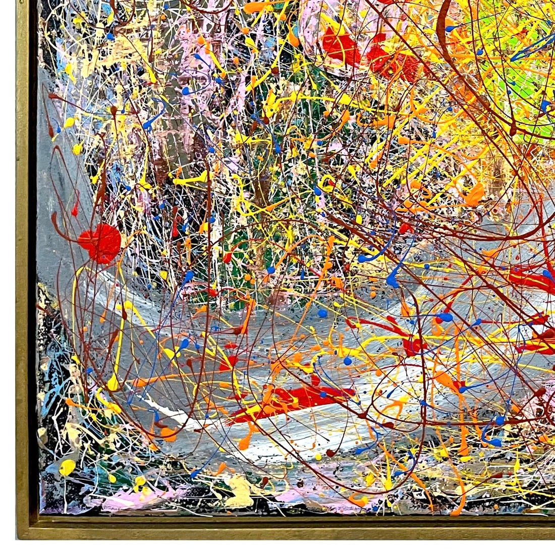 High Impact Modern Abstract Drip Painting - Framed - Signed - 7