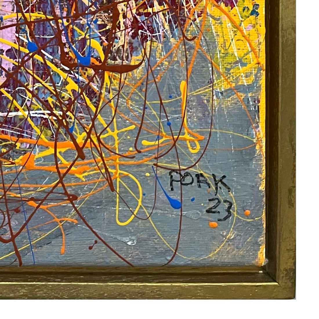 High Impact Modern Abstract Drip Painting - Framed - Signed - 8