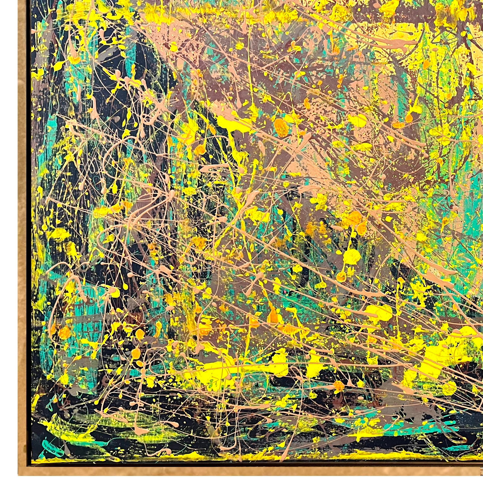 Vibrant Modern Abstract Drip Painting - Framed - Signed - 6