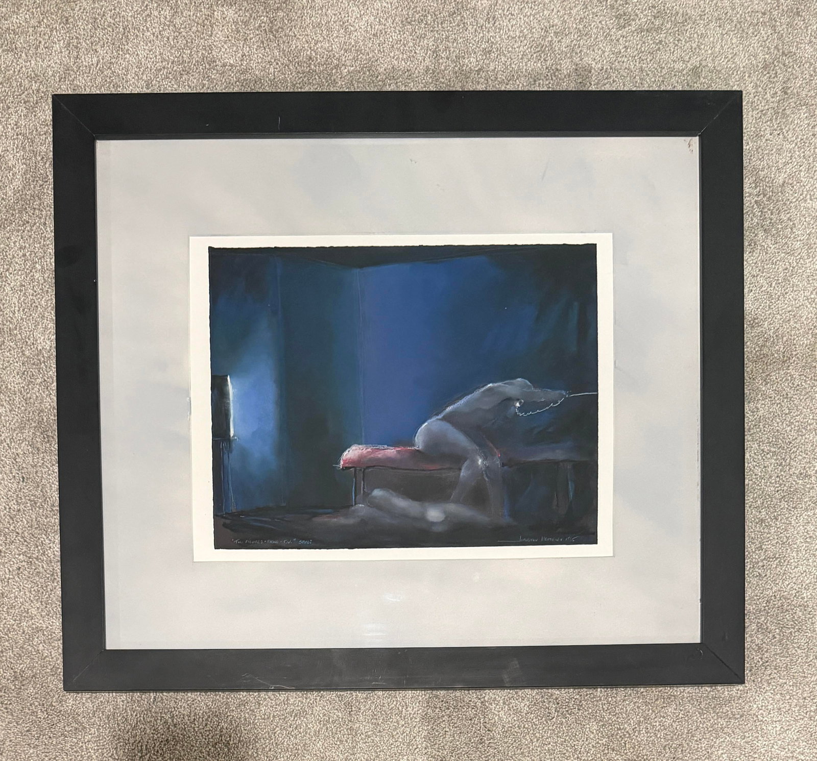 Matthew Johnston - Two Figures - Phone - t.v. - Study, 1985, Mixed Media on Paper - 2