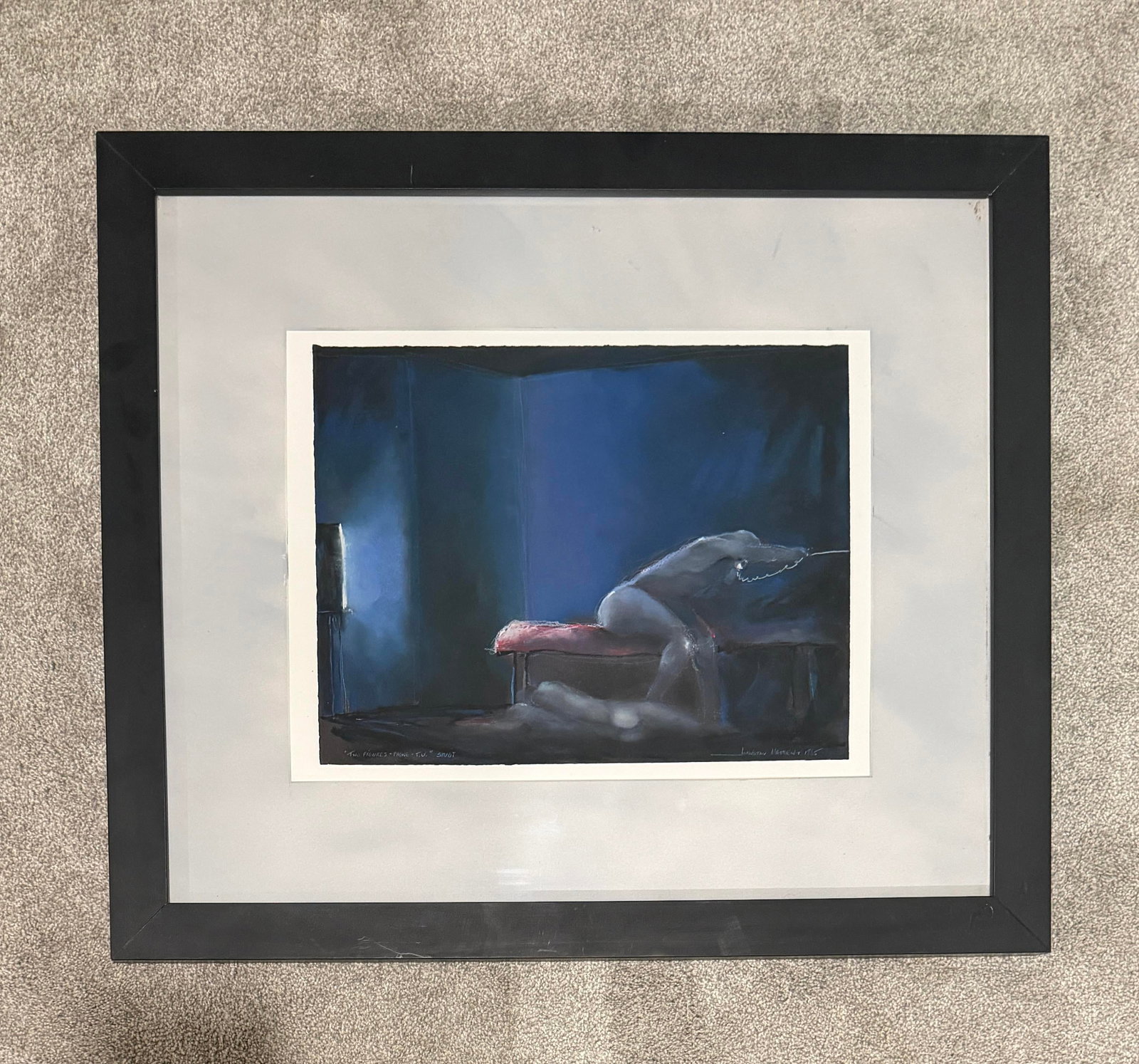 Matthew Johnston - Two Figures - Phone - t.v. - Study, 1985, Mixed Media on Paper - 3