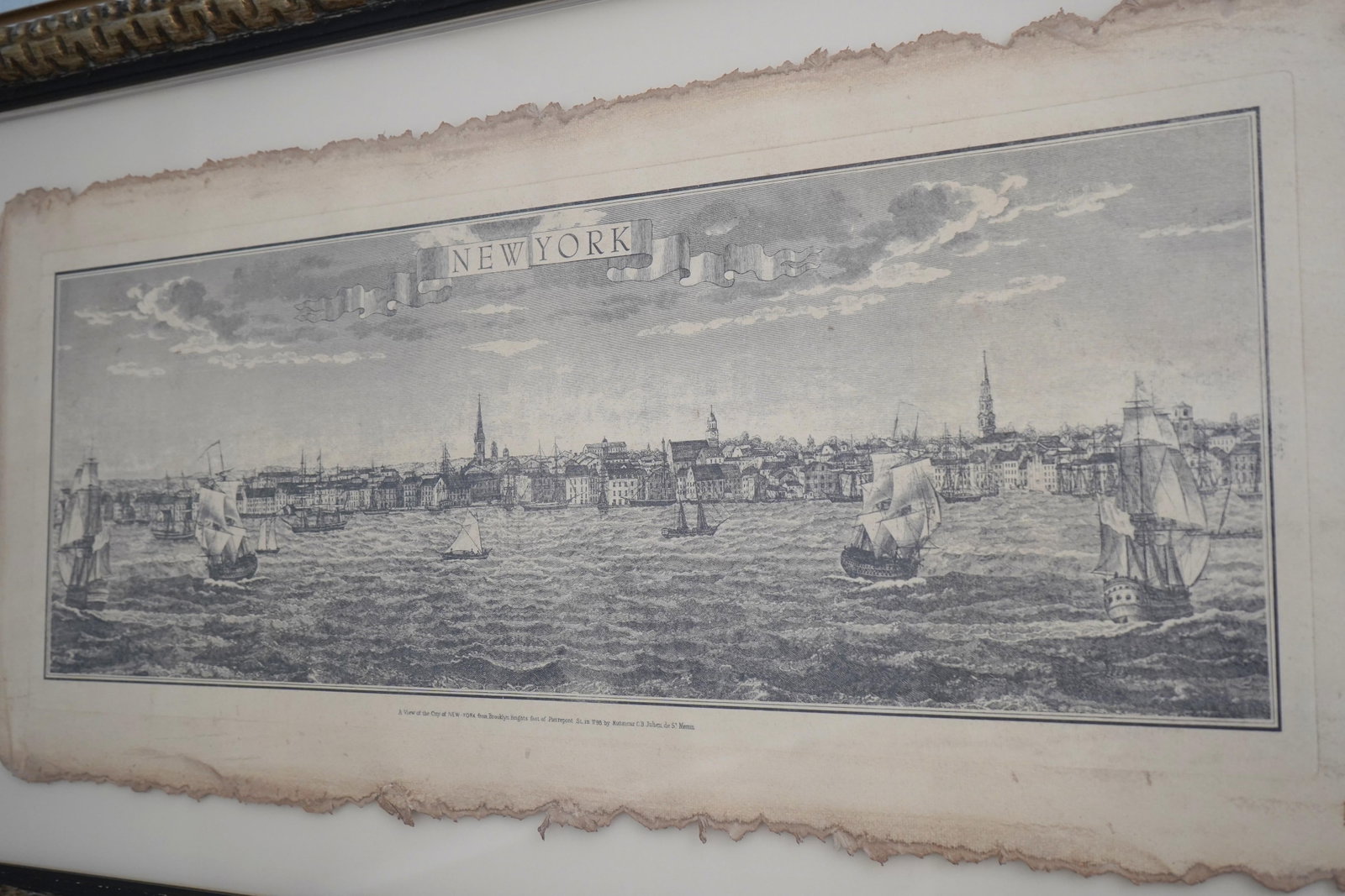 Panoramic Vintage New York Relief Mounted Engraving - 7