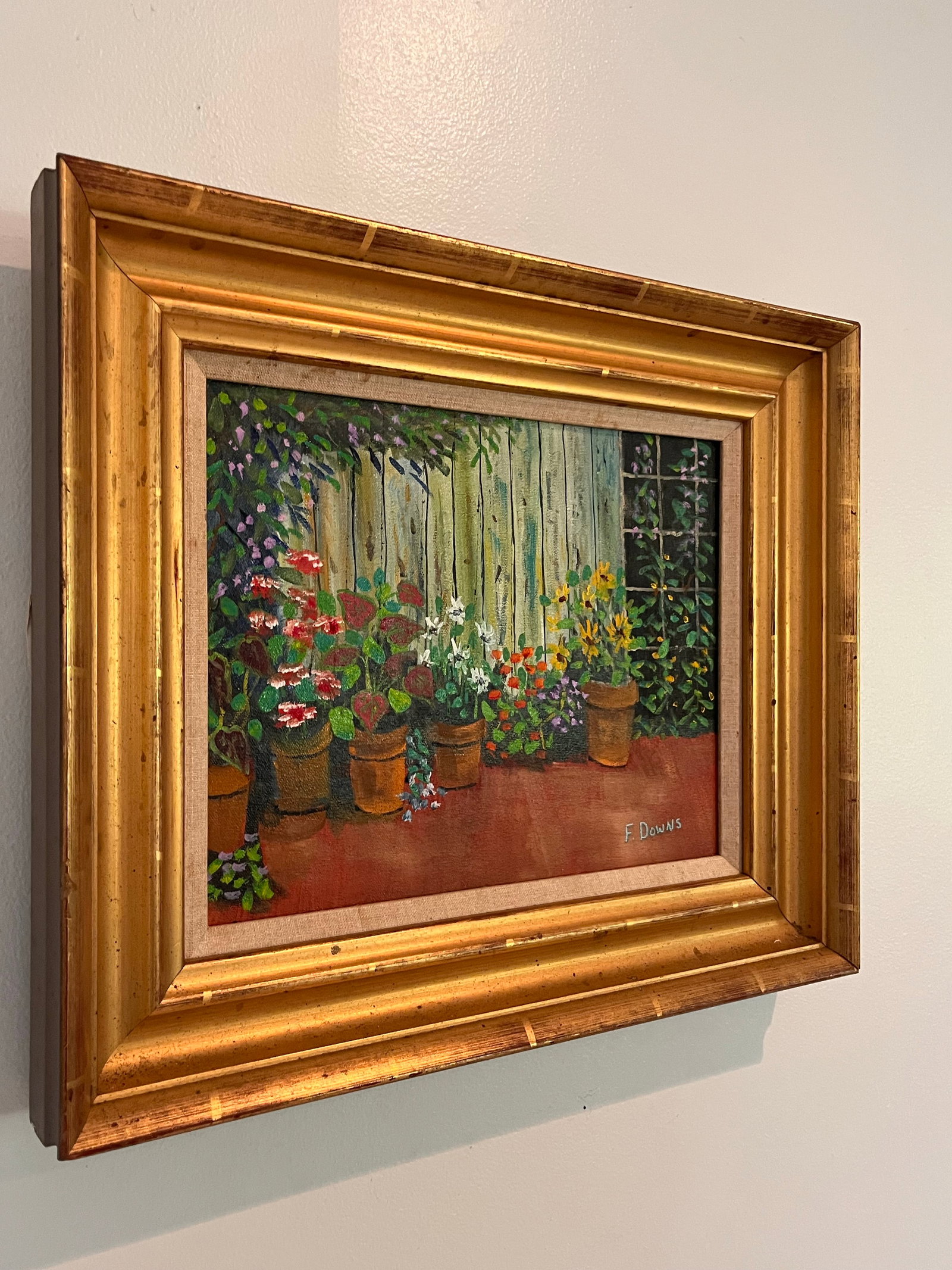 1980s Chairish Title Francis "Duke" Downs Palm Beach Florida Garden Oil Painting, Signed - 3