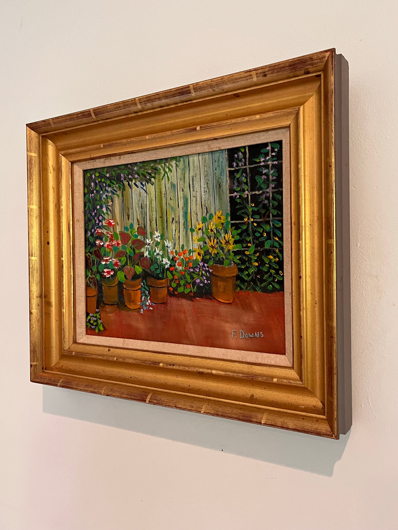 1980s Chairish Title Francis "Duke" Downs Palm Beach Florida Garden Oil Painting, Signed - 4