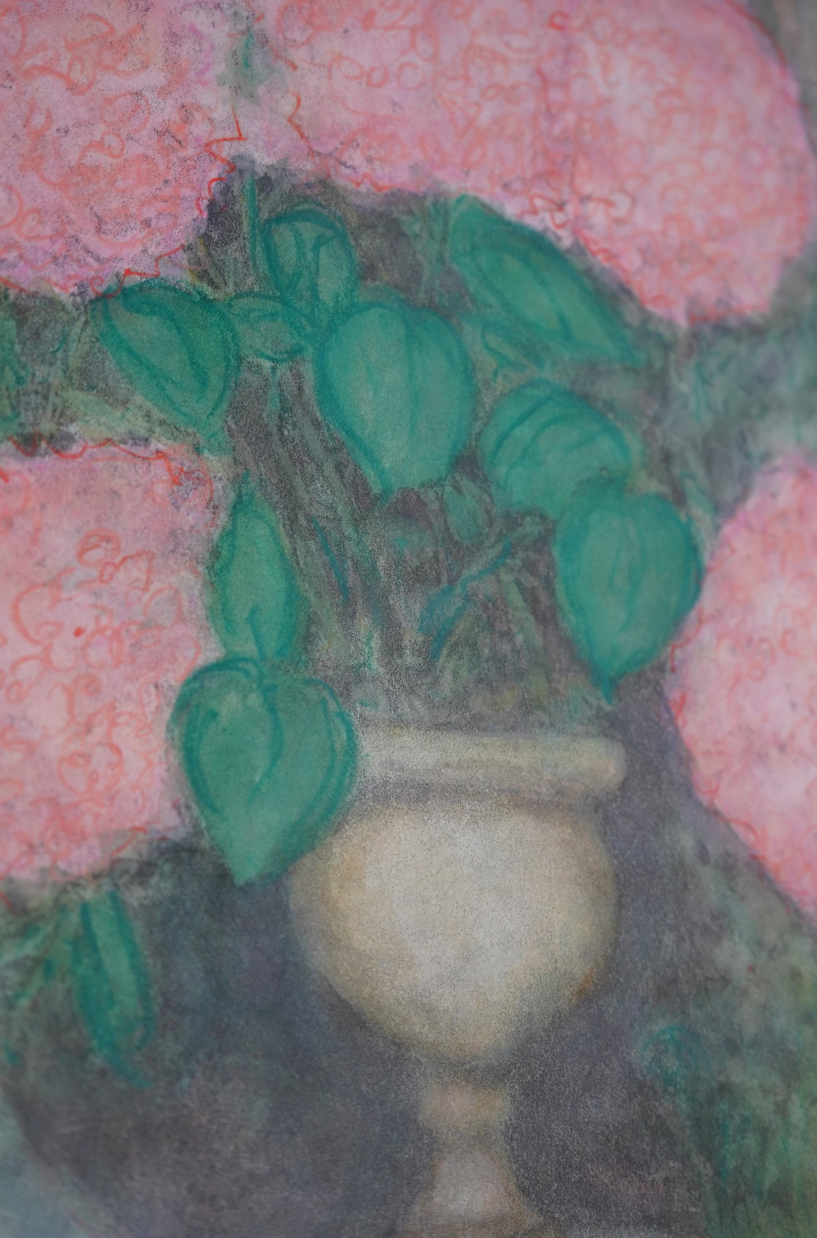 Pair of Pink Flowers Still Life Artwork - Signed - 6