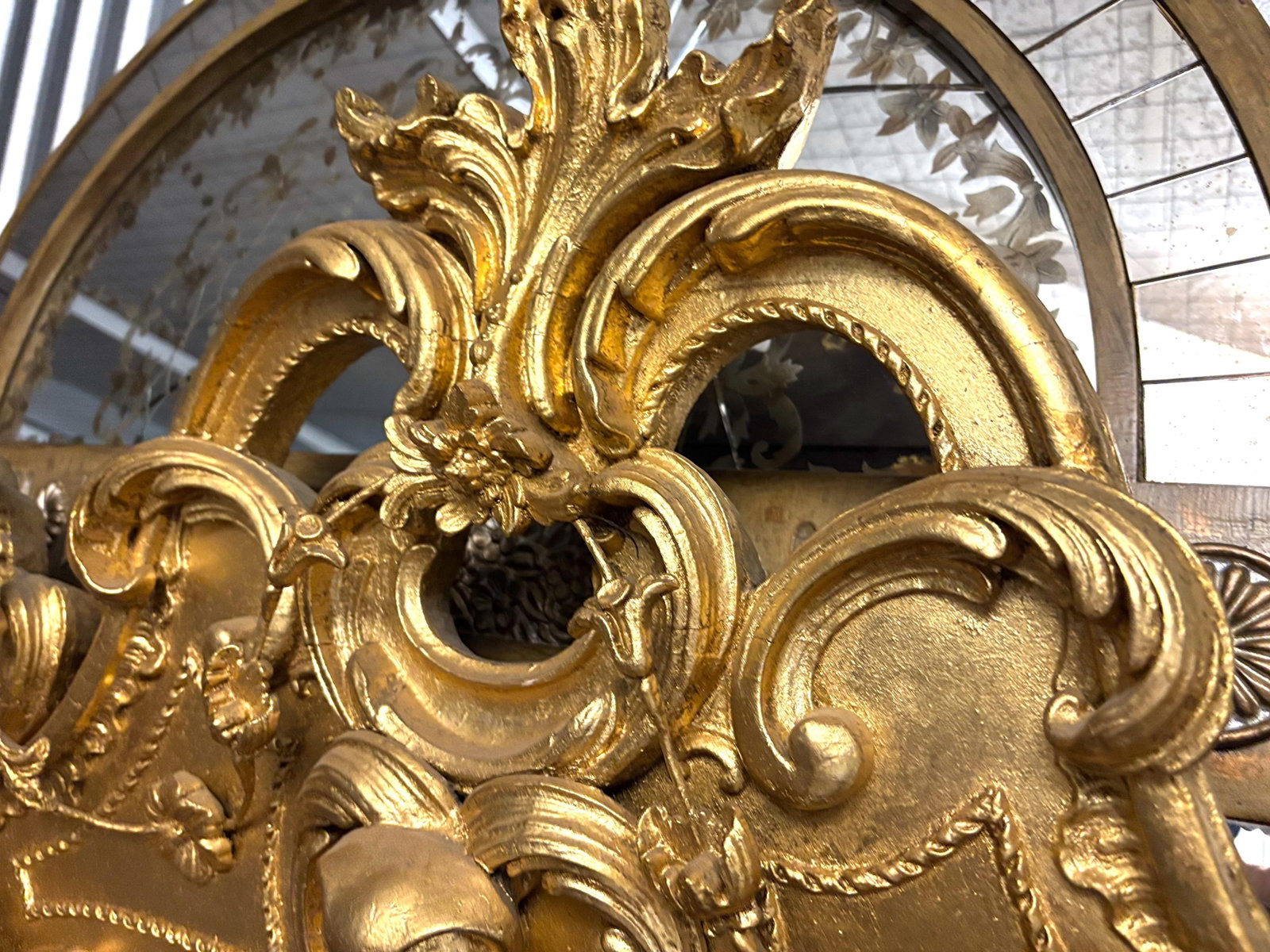 Monumental 19th-Century Rococo Revival Giltwood Pier Mirror &Amp; Matching Console, C. 1860-1875 - 9