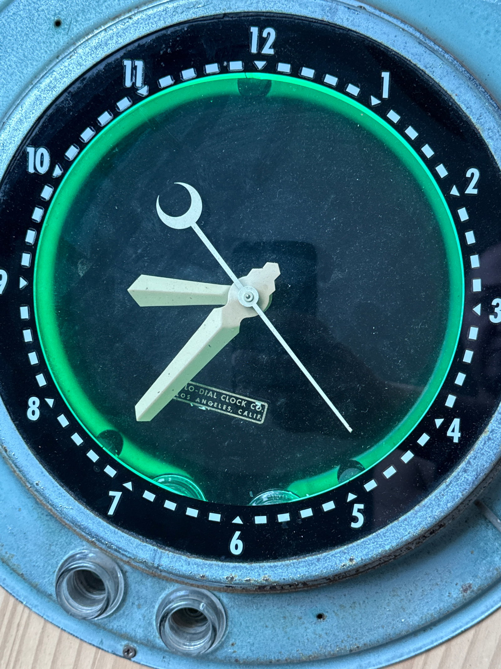1940s Art Deco Glo Dial Original Neon Wall Hanging Clock - 2