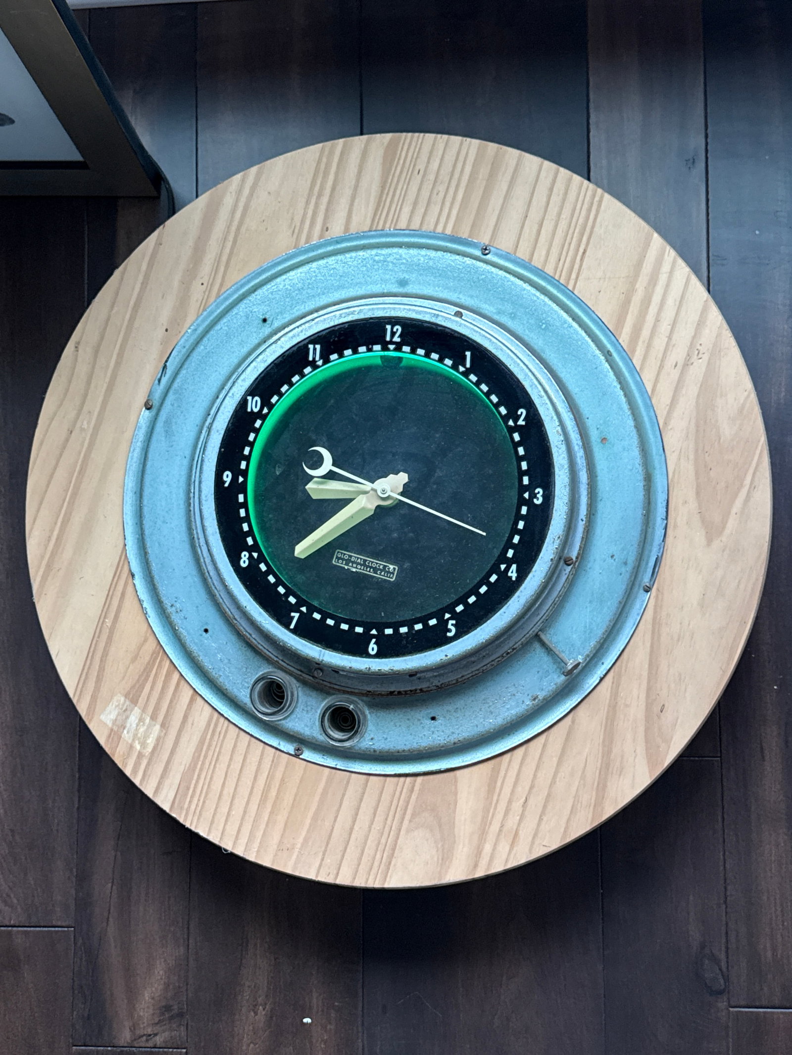 1940s Art Deco Glo Dial Original Neon Wall Hanging Clock - 7