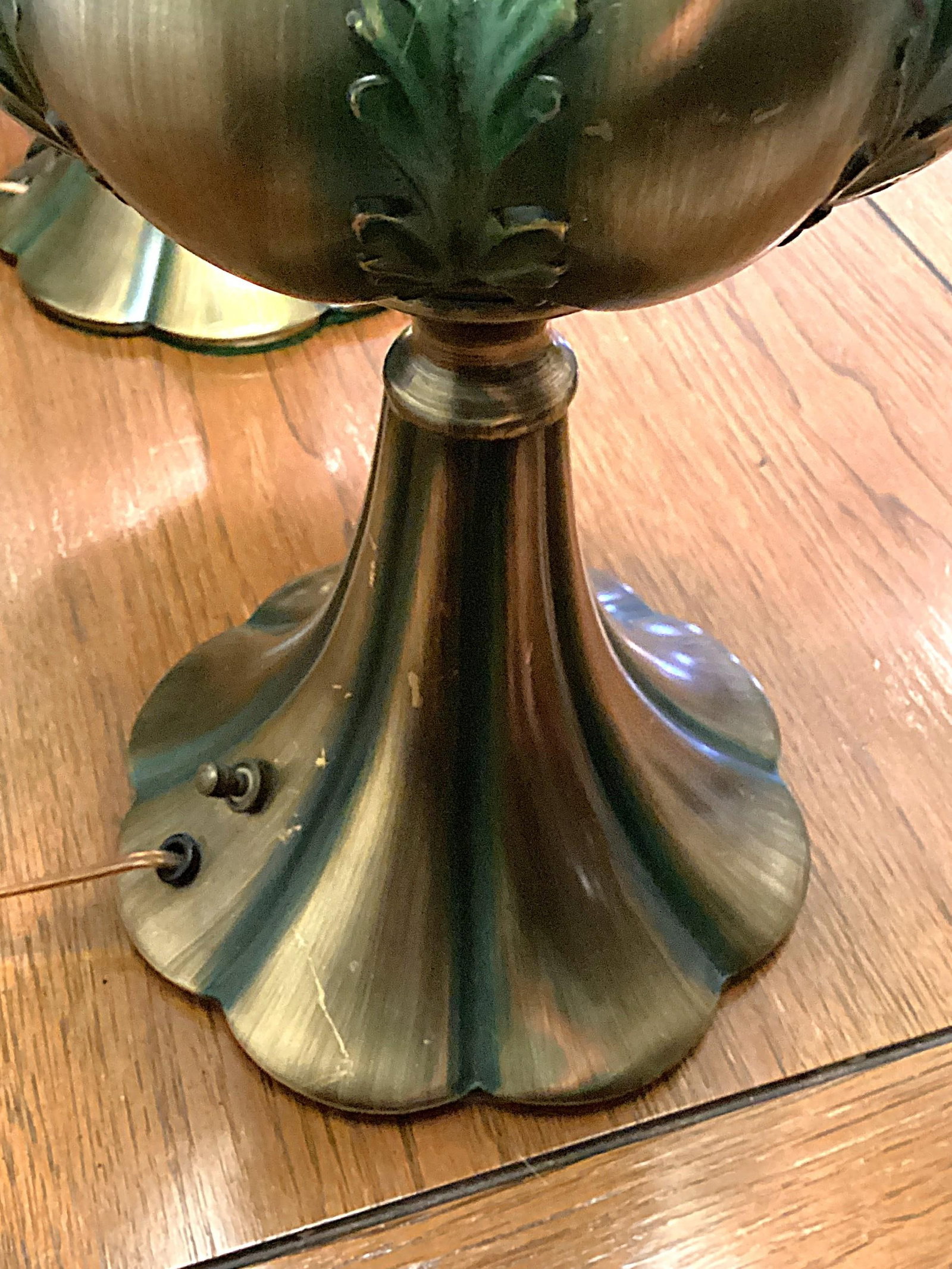 Mid 20th Century Hollywood Regency Rembrandt Brass Lamps With Original Shades - A Pair - 7