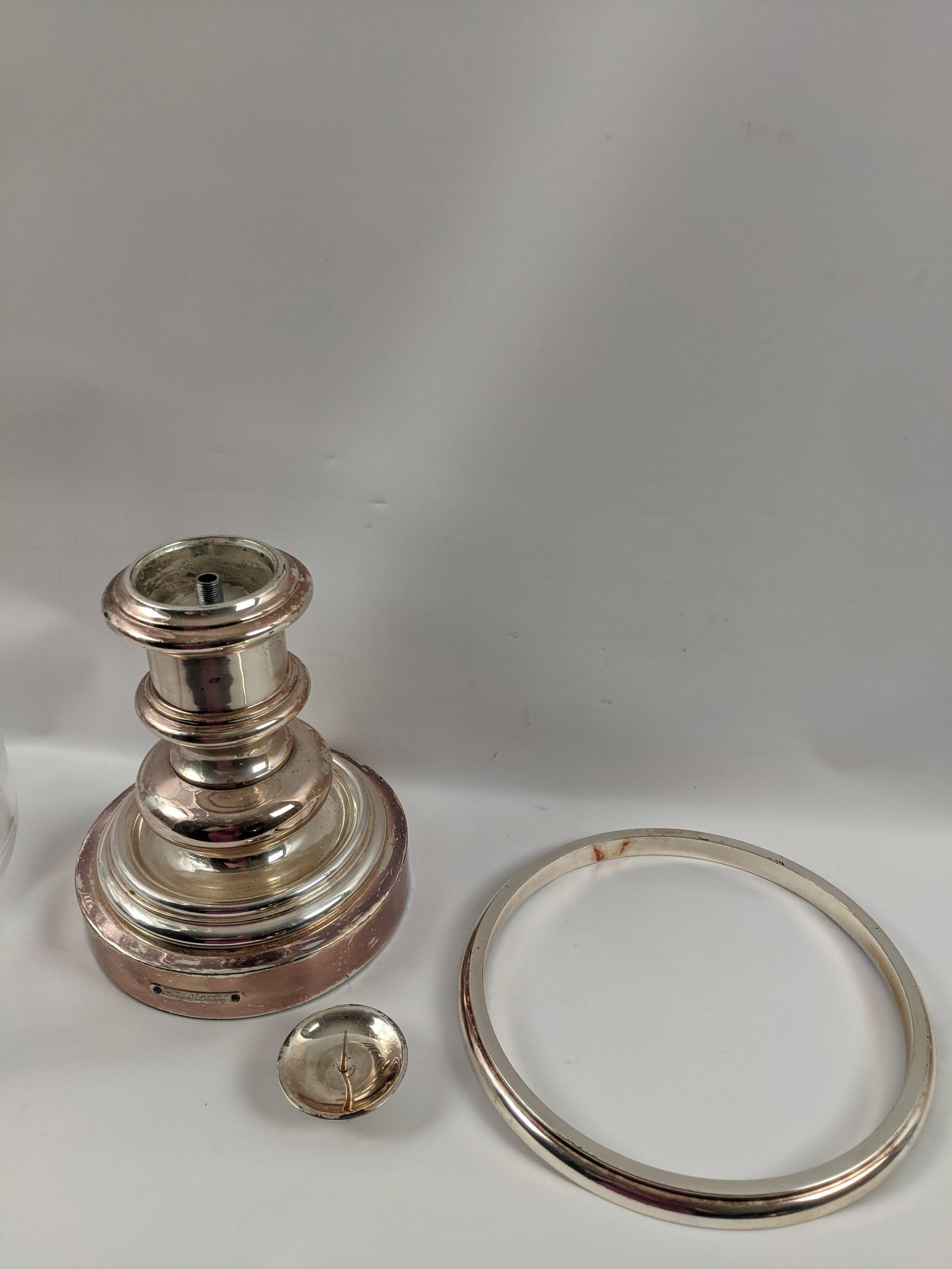 Ralph Lauren Home Silver-Tone Metal & Cut-Pattern Glass Hurricane Candle Holder - 6