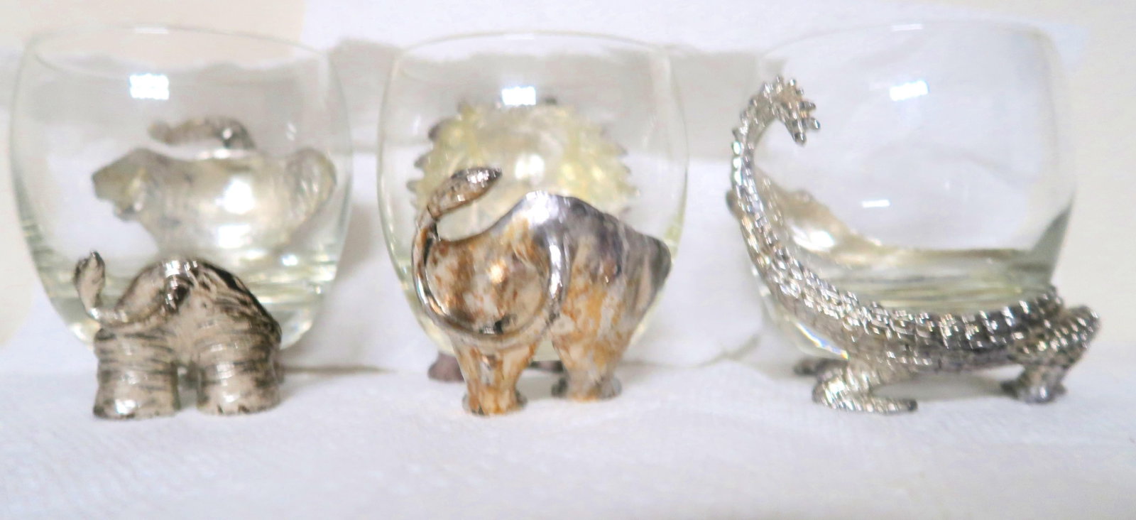 1990s Arthur Court - Three Rare Discontinued Safari Series With Feet - The Alligator, the Lion, the - 2