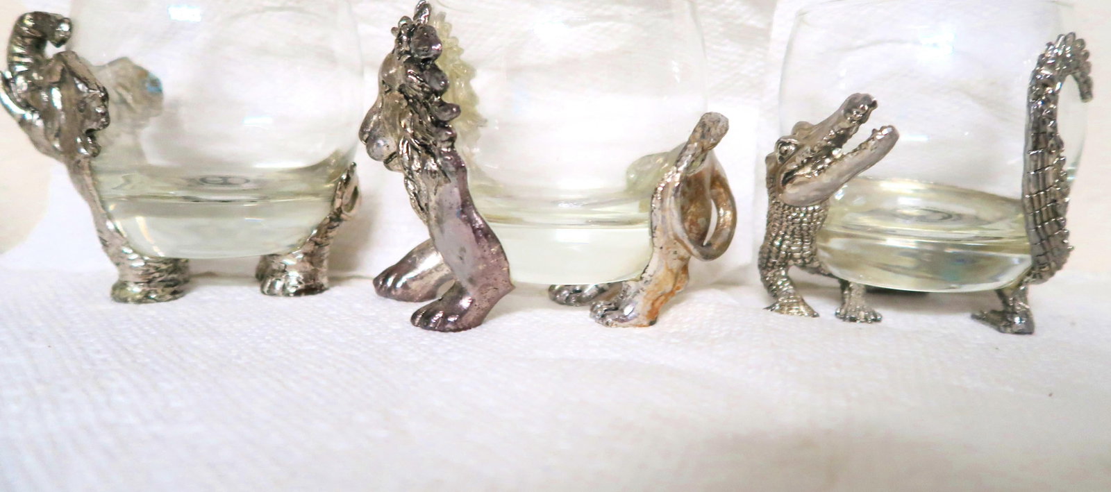 1990s Arthur Court - Three Rare Discontinued Safari Series With Feet - The Alligator, the Lion, the - 3