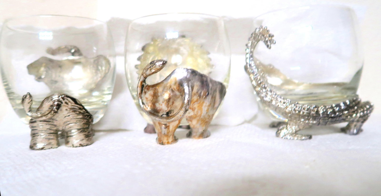 1990s Arthur Court - Three Rare Discontinued Safari Series With Feet - The Alligator, the Lion, the - 9