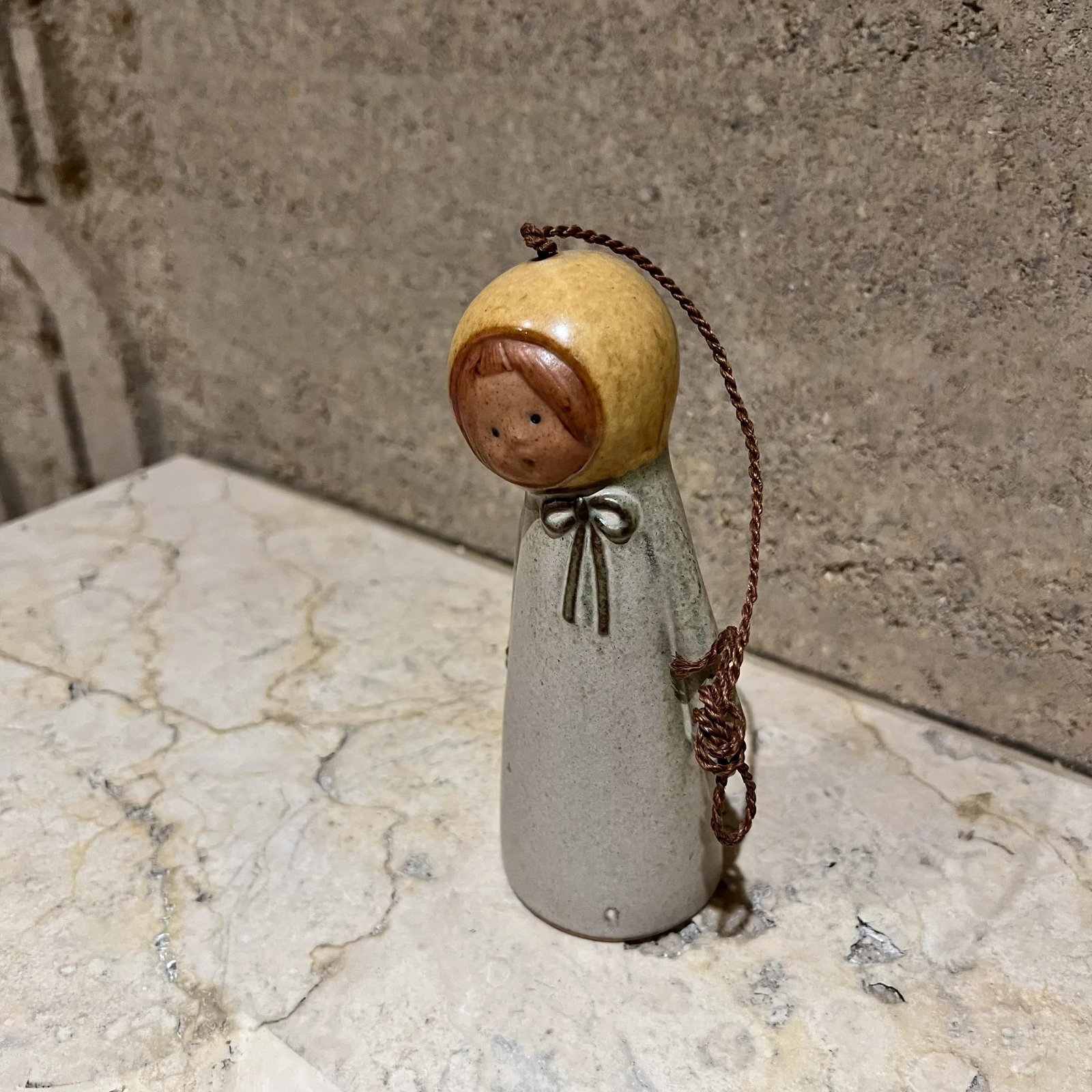 Mid-Century Modern Scandinavian Hanging Doll Bell Hand Crafted Art Pottery - 2
