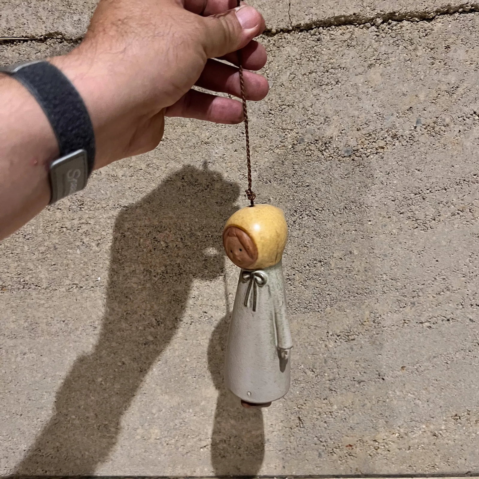 Mid-Century Modern Scandinavian Hanging Doll Bell Hand Crafted Art Pottery - 3