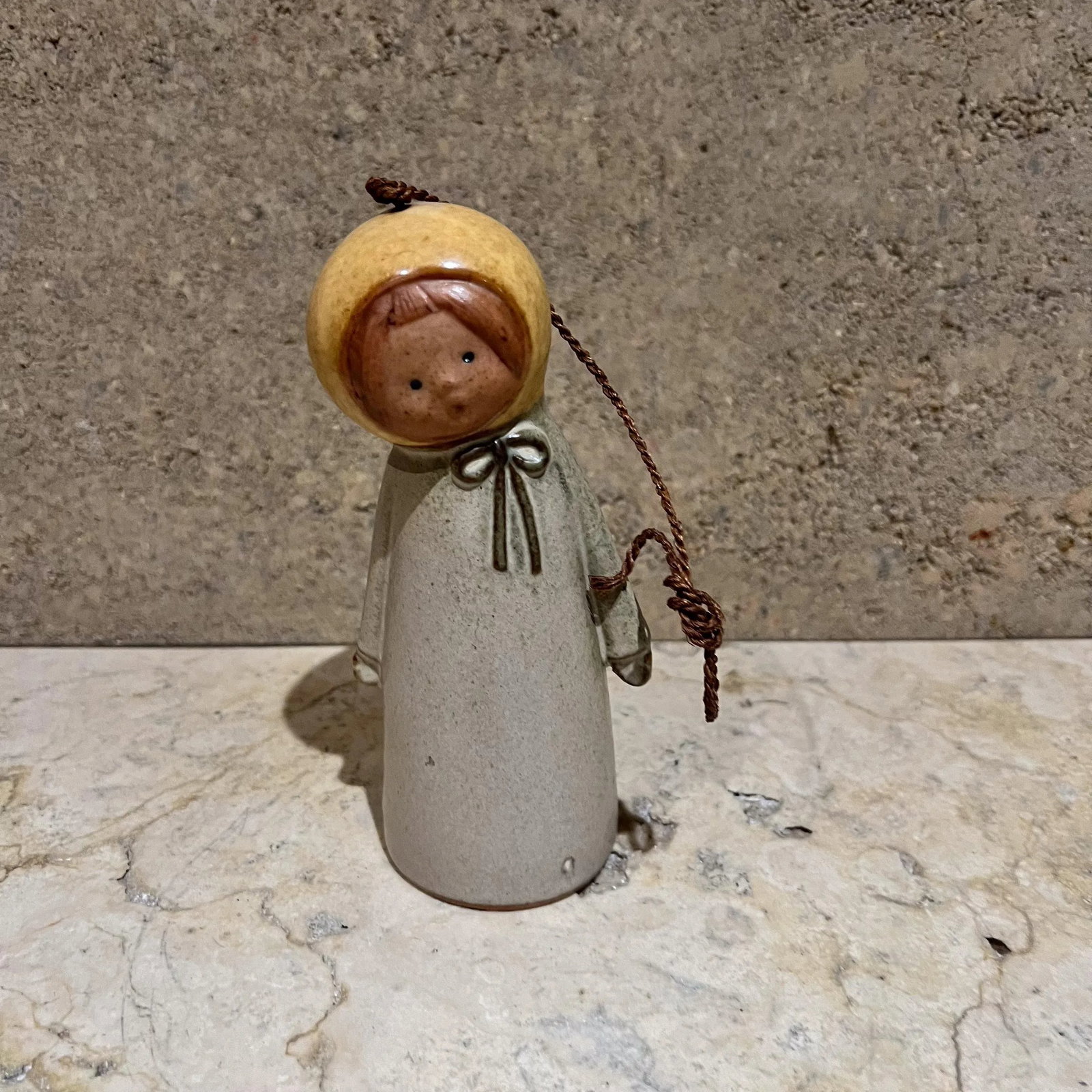 Mid-Century Modern Scandinavian Hanging Doll Bell Hand Crafted Art Pottery - 8