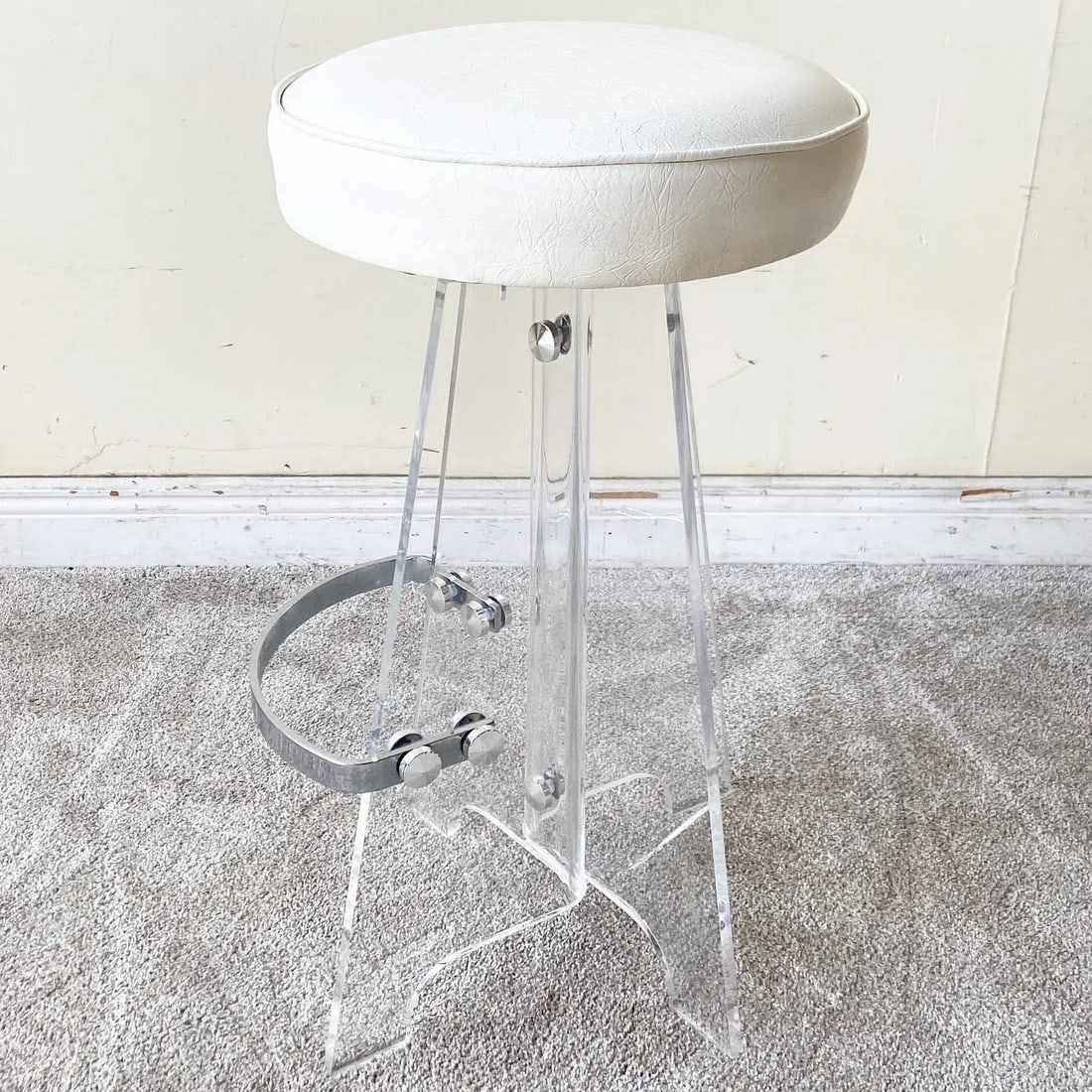 Mid-Century Modern Lucite and Chrome Bar Stool - 3