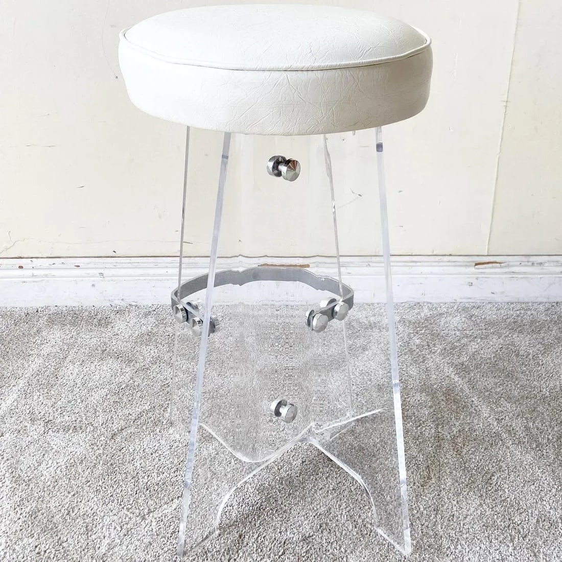 Mid-Century Modern Lucite and Chrome Bar Stool - 5