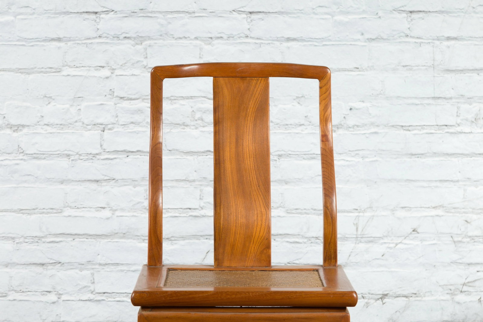 Early 20th Century Chinese Carved Elmwood & Rattan Seat Side Chair - 12