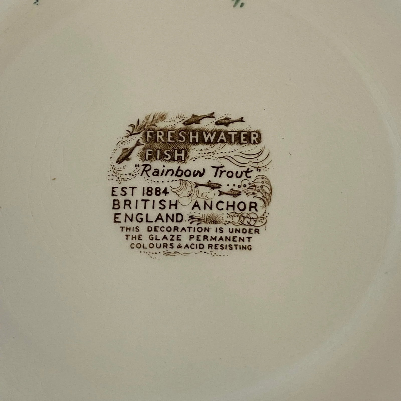 Vintage British Anchor Freshwater Fish Rainbow Trout Dinner Plate - 4