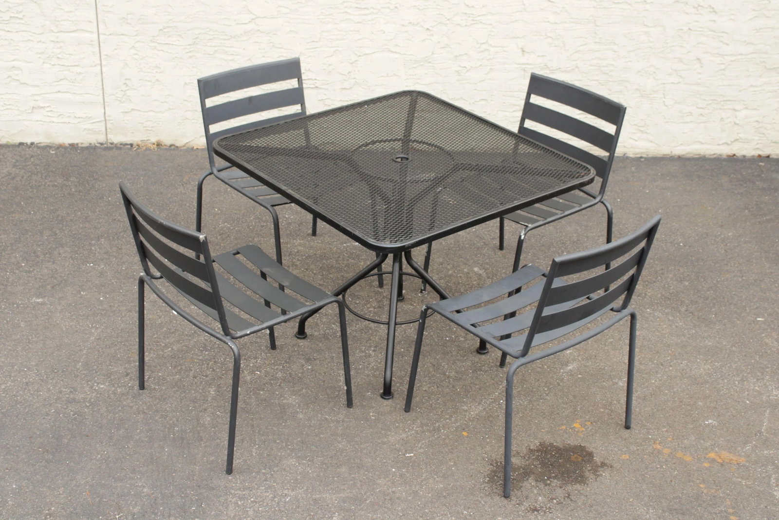 Early 21st Century Metro' Wrought Iron Outdoor Dining Set - 5 Pieces - 2