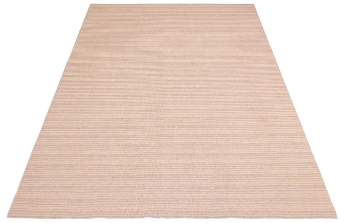 Early 21st Century Shabby Chic Kilim Tan Gray Wool Rug - 3
