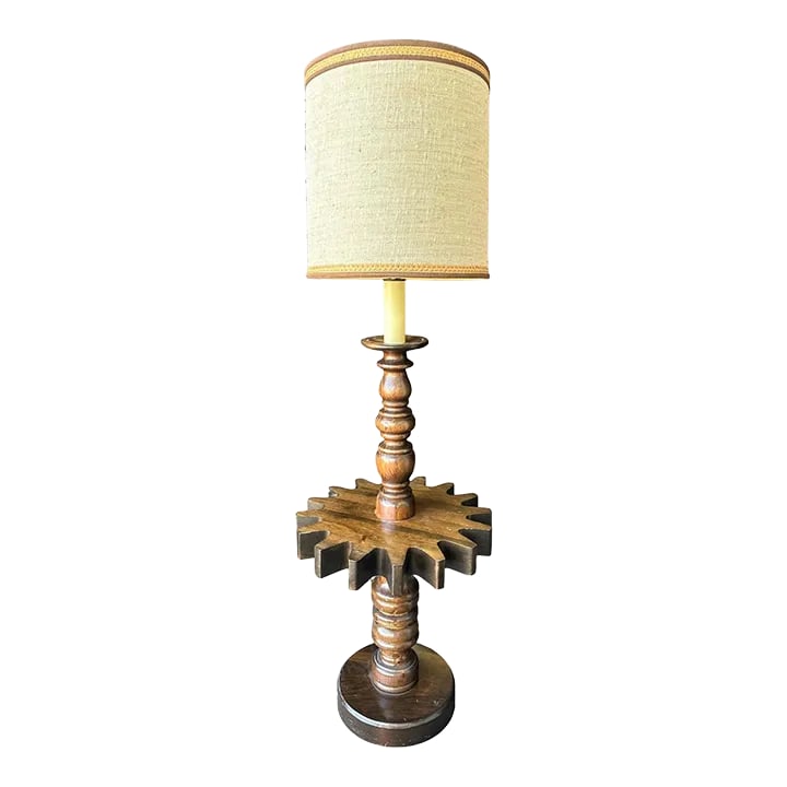 'Old Tavern' Ethan Allen Cog Wheel Design Floor Lamp - Vintage 1970s (1 of 7)