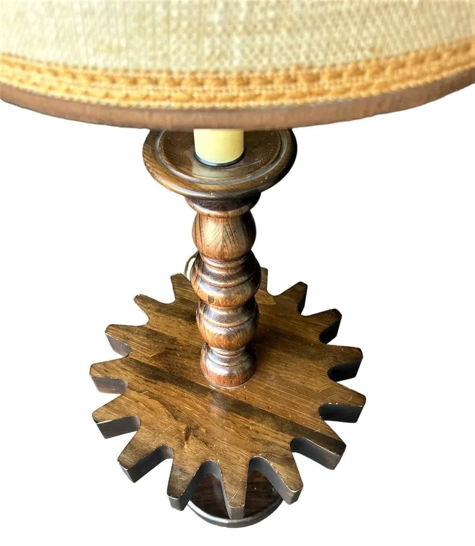 'Old Tavern' Ethan Allen Cog Wheel Design Floor Lamp - Vintage 1970s - 2