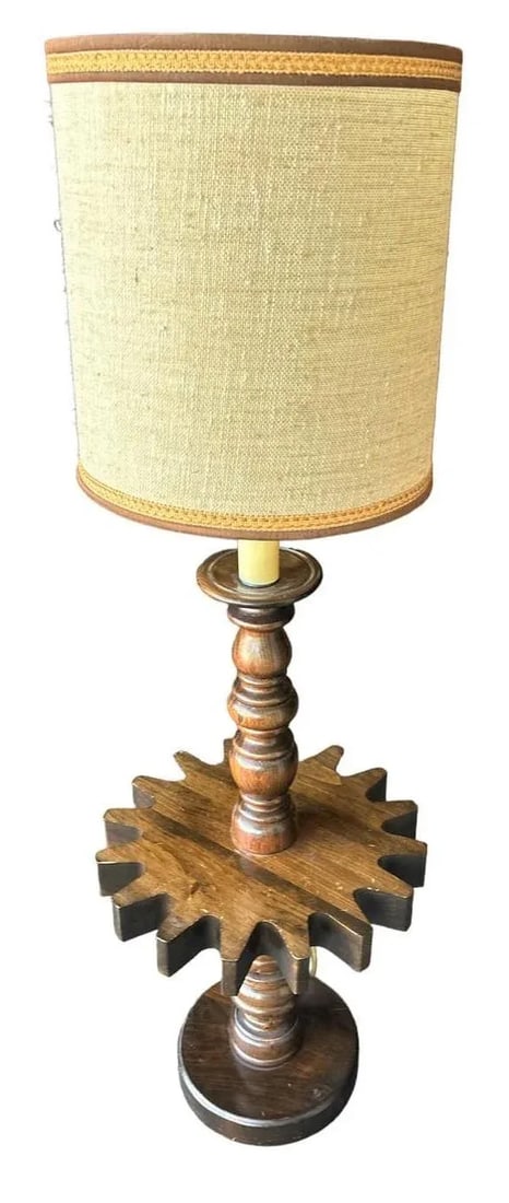 'Old Tavern' Ethan Allen Cog Wheel Design Floor Lamp - Vintage 1970s - 3