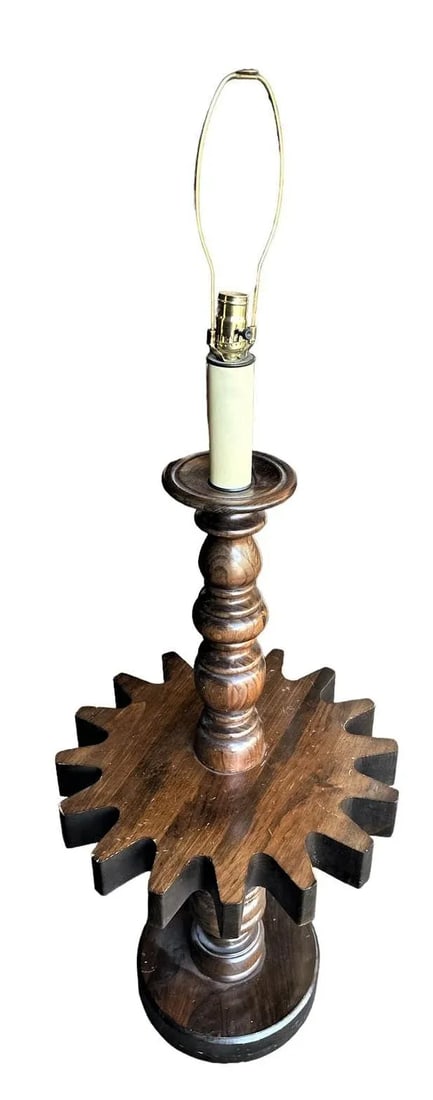 'Old Tavern' Ethan Allen Cog Wheel Design Floor Lamp - Vintage 1970s - 5