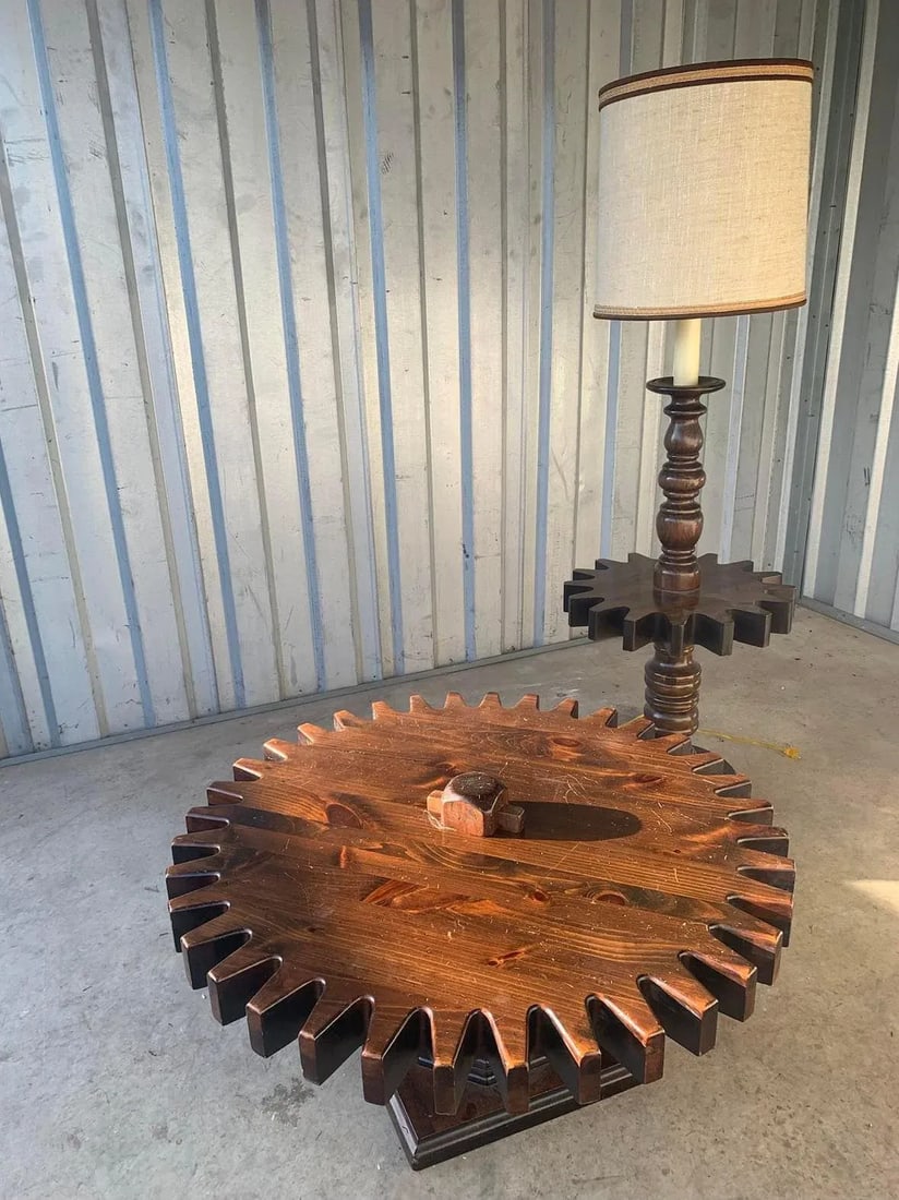 'Old Tavern' Ethan Allen Cog Wheel Design Floor Lamp - Vintage 1970s - 6