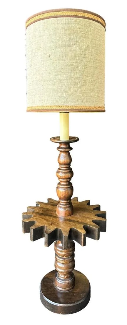 'Old Tavern' Ethan Allen Cog Wheel Design Floor Lamp - Vintage 1970s - 7