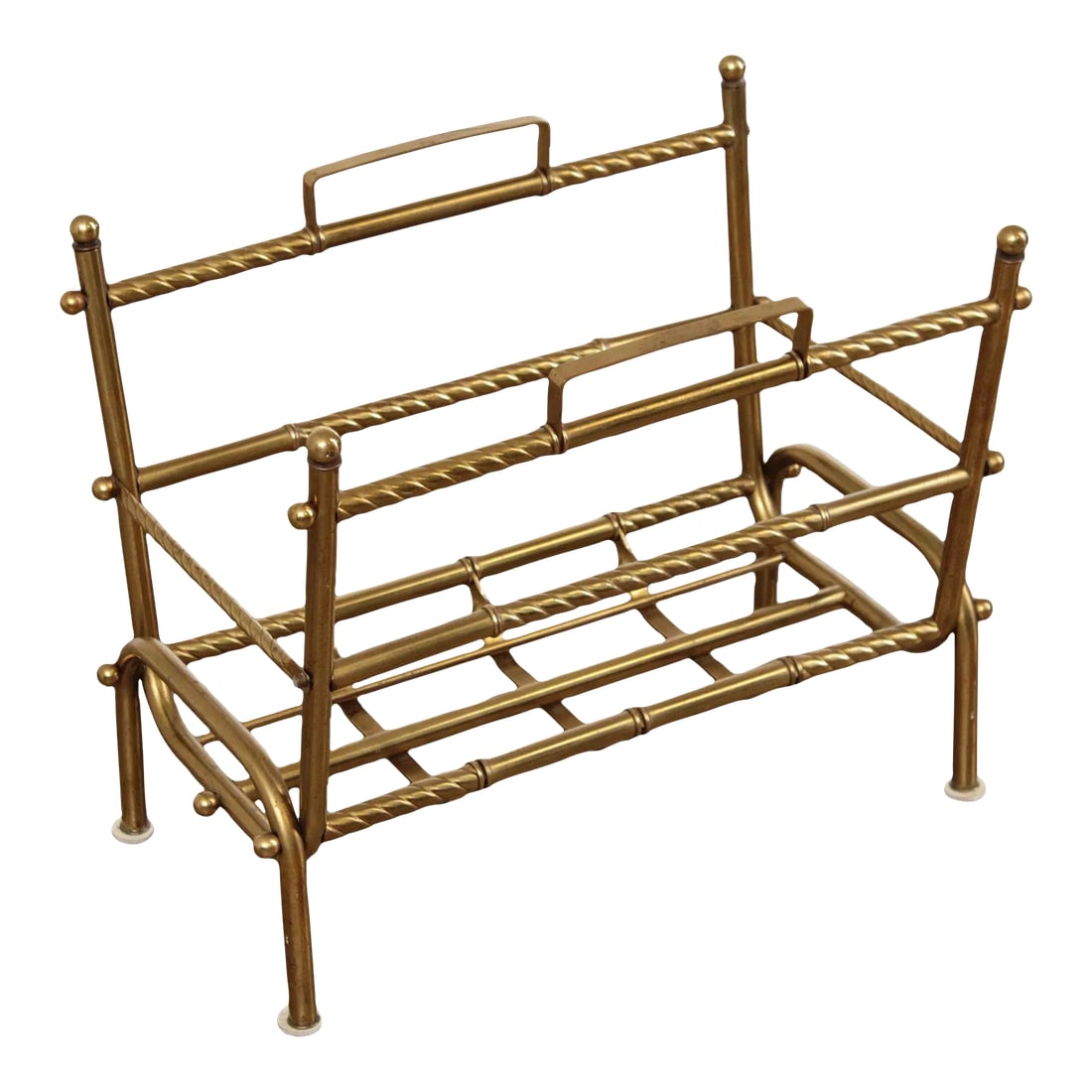 Vintage Hollywood Regency Brass Magazine Rack: High Quality Vintage Brass Magazine Rack Condition: Alterations: Original Condition Unaltered Imperfections: Some Imperfections Condition Notes: Clean vintage condition. Age appropriate tarnish and