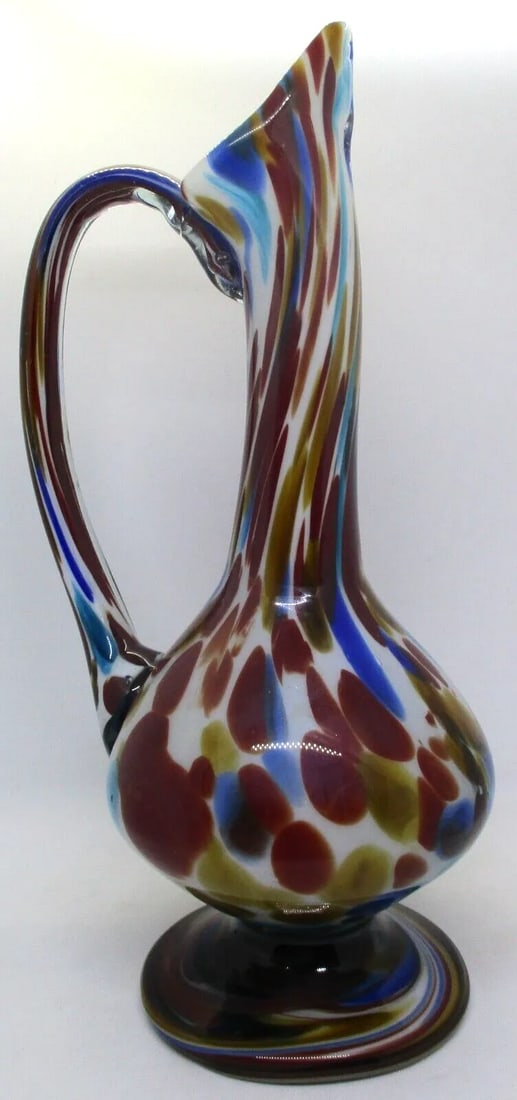 1950s Fratelli Toso Murano Hand-Blown Art Glass Pitcher Vase - 3
